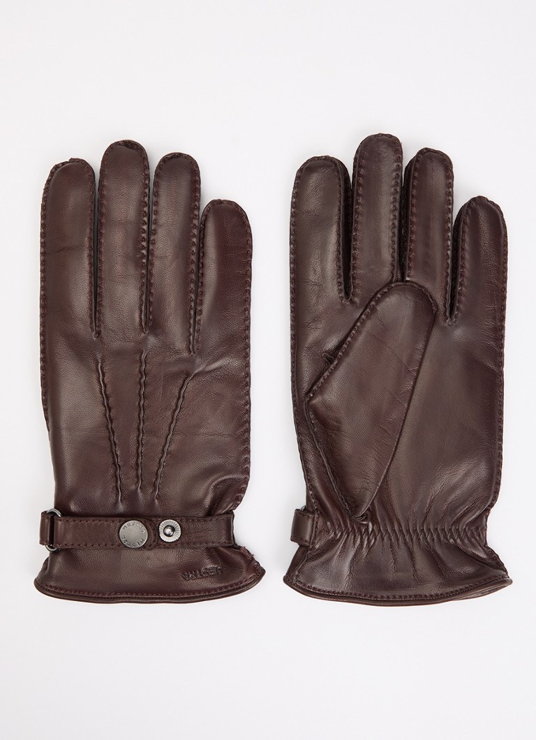 Hestra Heren Jake handschoenen van schapenleer in de kleur Donkerbruin, maat: 10