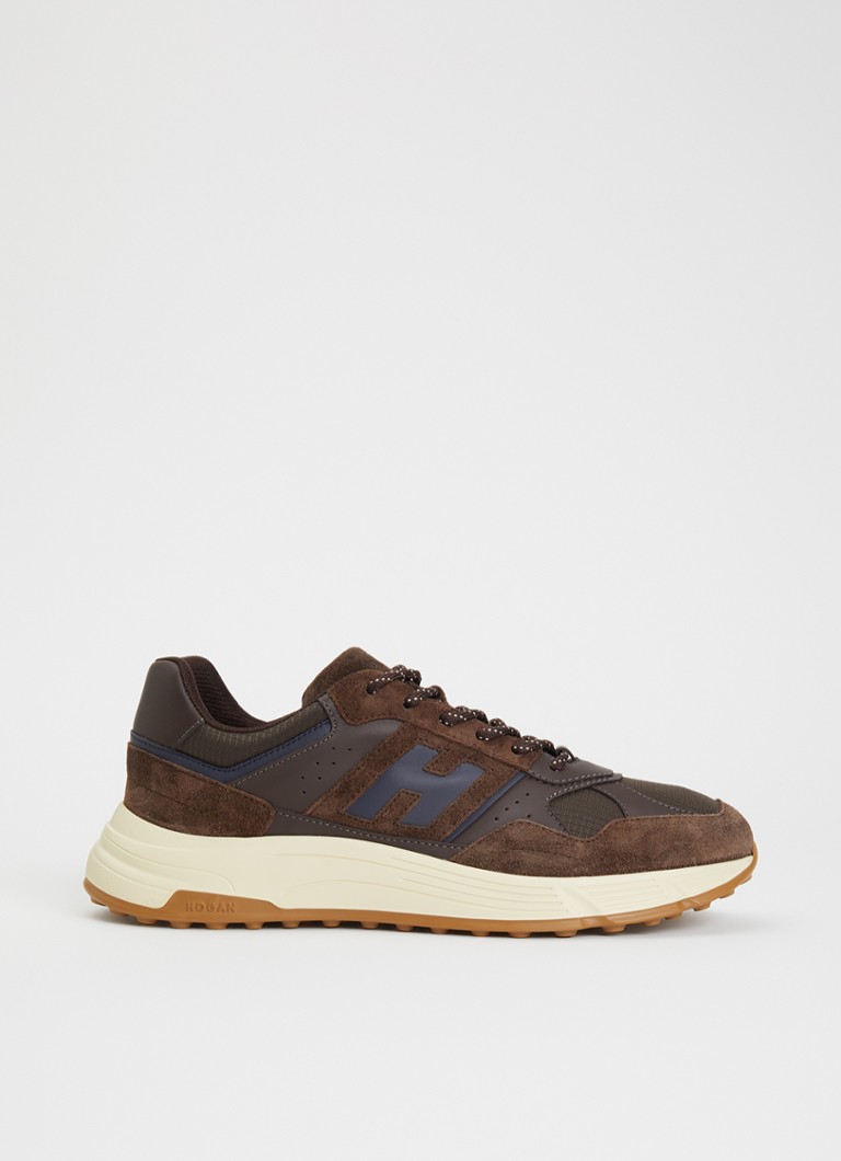 Hogan Heren Hyperlight sneaker met mesh details in de kleur Bruin, maat: 45
