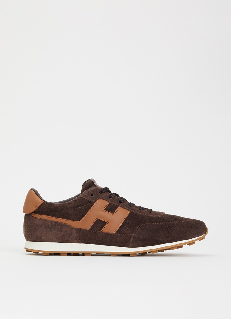 Hogan Heren Athletic sneaker van suède in de kleur Bruin, maat: 41