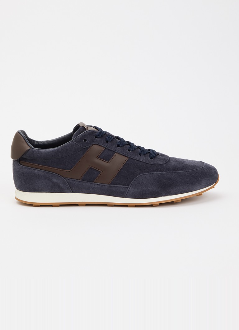 Hogan Heren Allacciato sneaker van suède in de kleur Donkerblauw, maat: 46