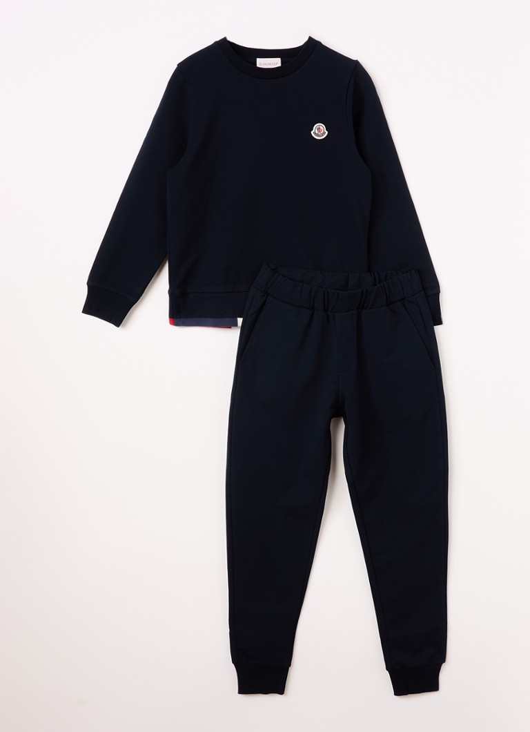 Moncler Jongens Set van sweater met joggingbroek 2-delig in de kleur Donkerblauw, maat: 128