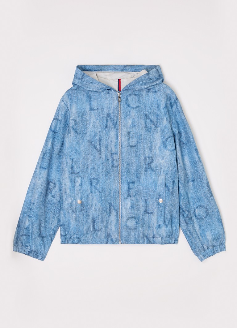 Moncler Jongens Seanle jack met capuchon in de kleur Middenblauw, maat: 164