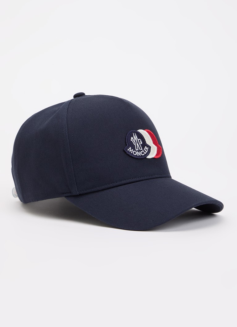 Moncler Jongens Baseball pet met logoborduring in de kleur Donkerblauw, maat: L