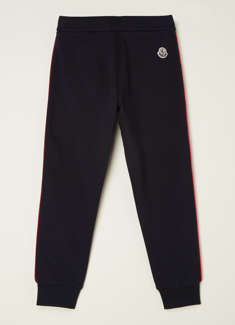 Moncler Jongens Tapered fit joggingbroek met logoborduring in de kleur Blauw, maat: 140