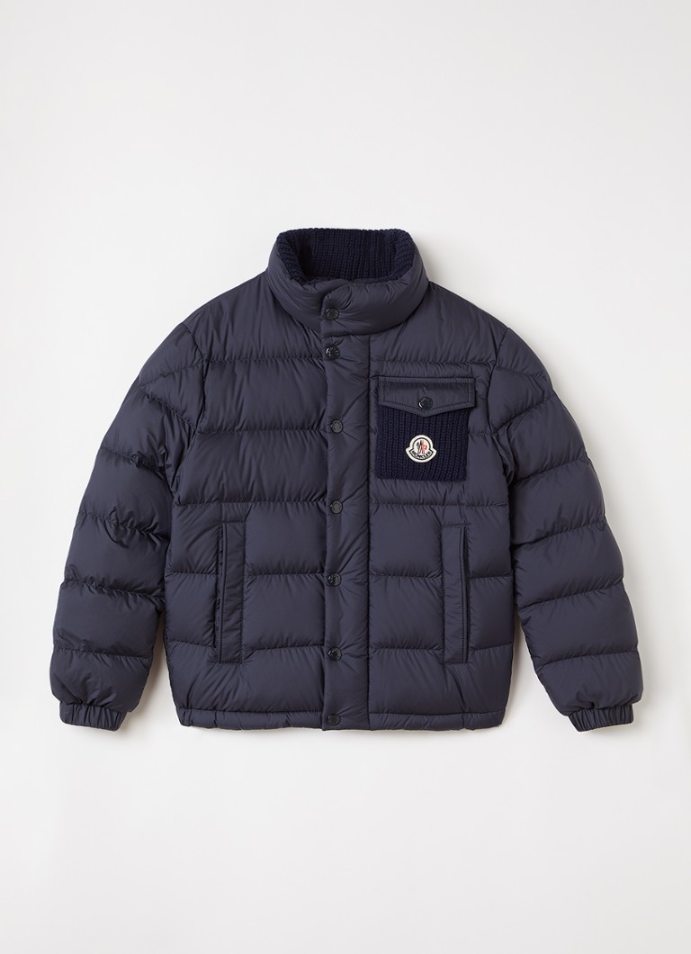 Moncler Jongens Jarek pufferjack met donsvulling in de kleur Donkerblauw, maat: 14A=164