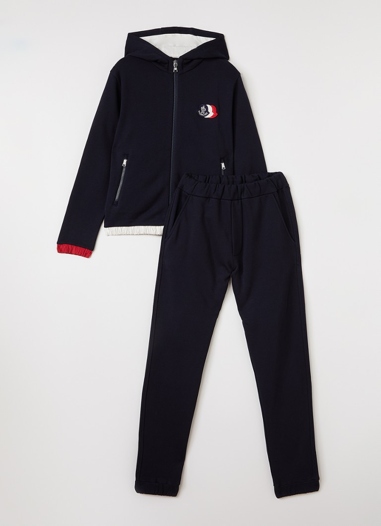 Moncler Jongens Set van sweatvest met joggingbroek 2-delig in de kleur Donkerblauw, maat: 14A=164