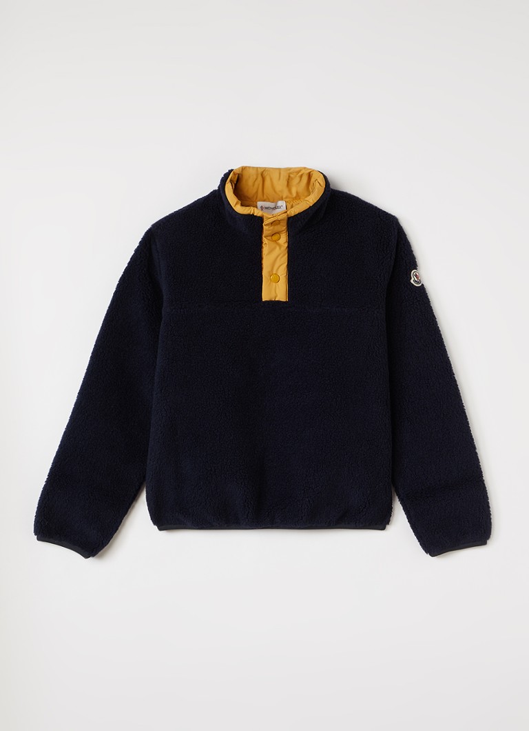 Moncler Jongens Sweater van teddy met backprint in de kleur Donkerblauw, maat: 12A=152