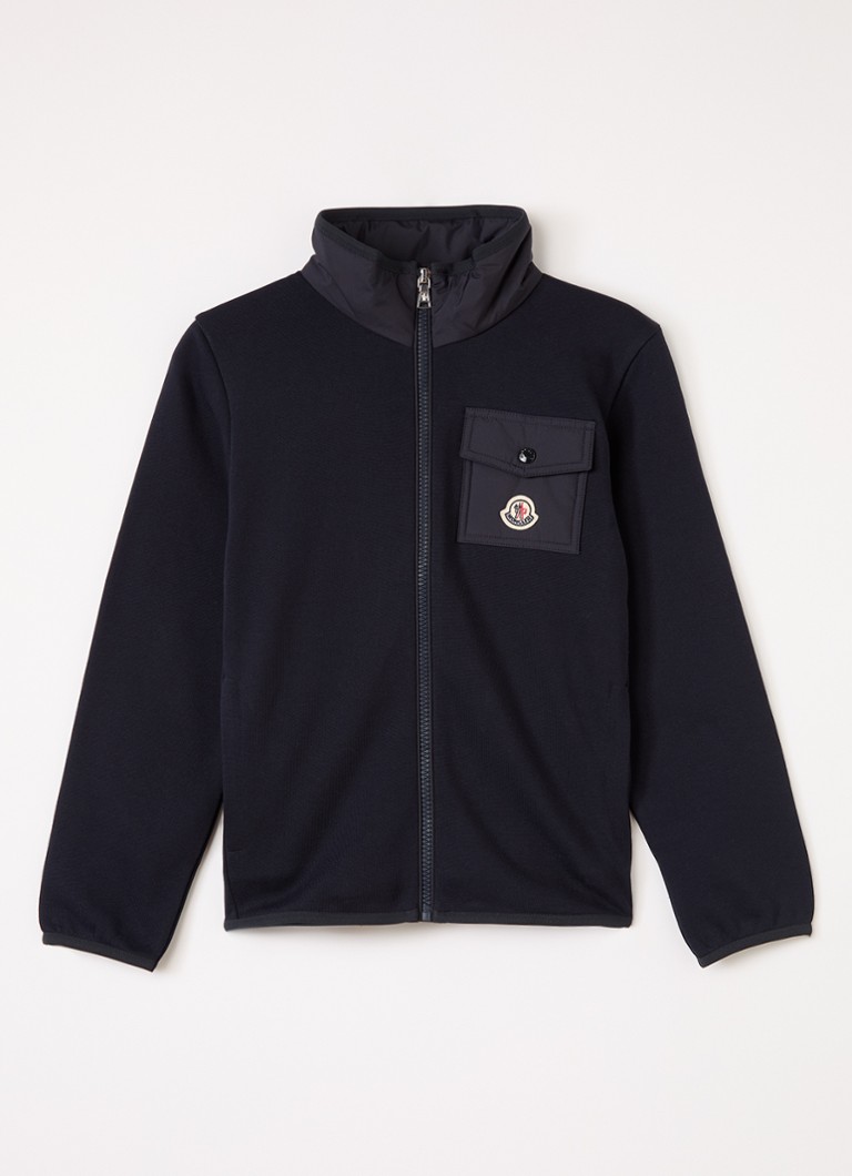 Moncler Jongens Sweatvest met logo in de kleur Donkerblauw, maat: 14A=164
