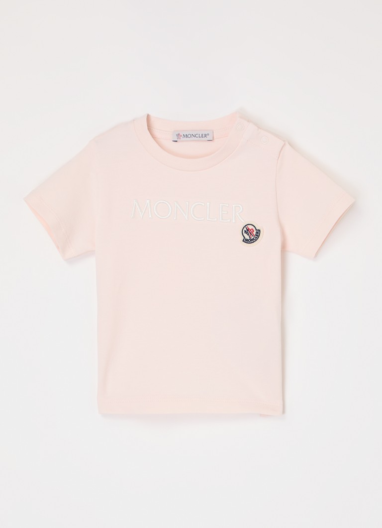 Moncler Meisjes T-shirt met logoborduring in de kleur Lichtroze, maat: 74