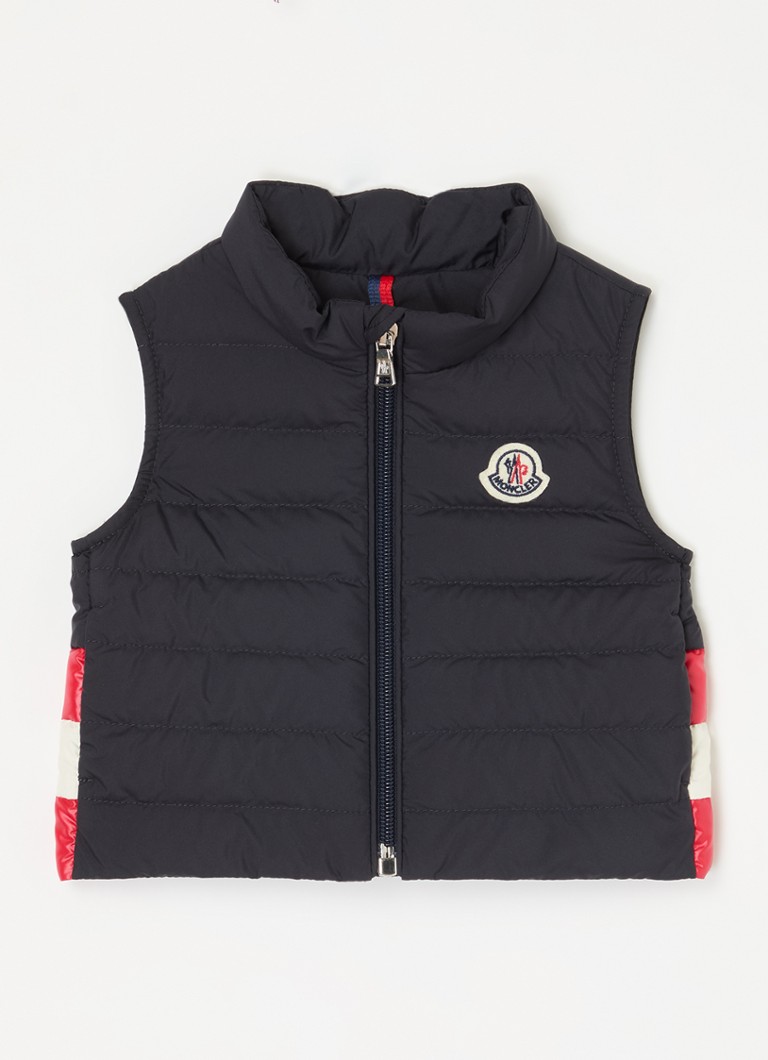 Moncler Jongens Cliff gewatteerde bodywarmer met donsvulling in de kleur Donkerblauw, maat: 98
