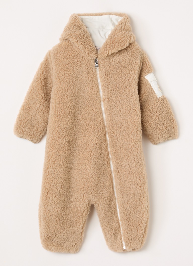 Moncler Jongens Babypak van teddy in de kleur Beige, maat: 6/9M