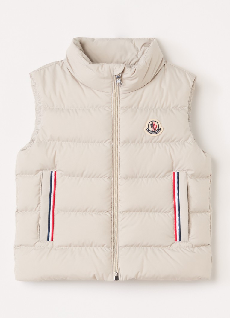 Moncler Buang gewatteerde bodywarmer met donsvulling in de kleur Beige, maat: 9/12M