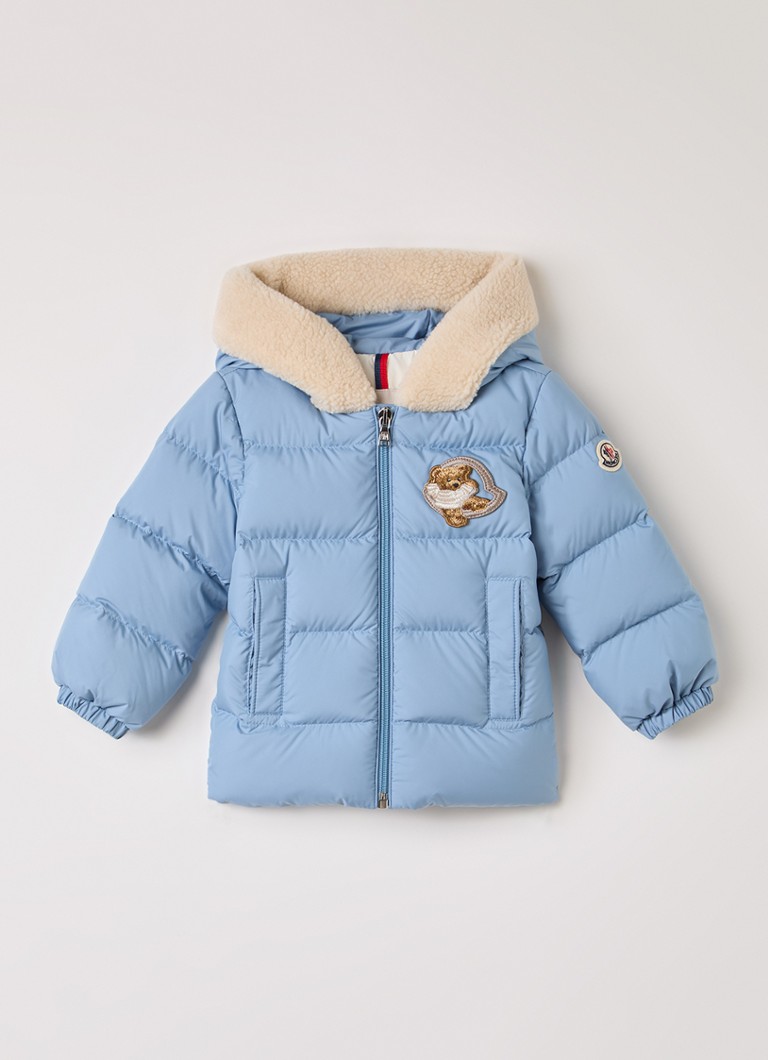 Moncler Jongens Kesimur puffer jack met donsvulling in de kleur Lichtblauw, maat: 3JR