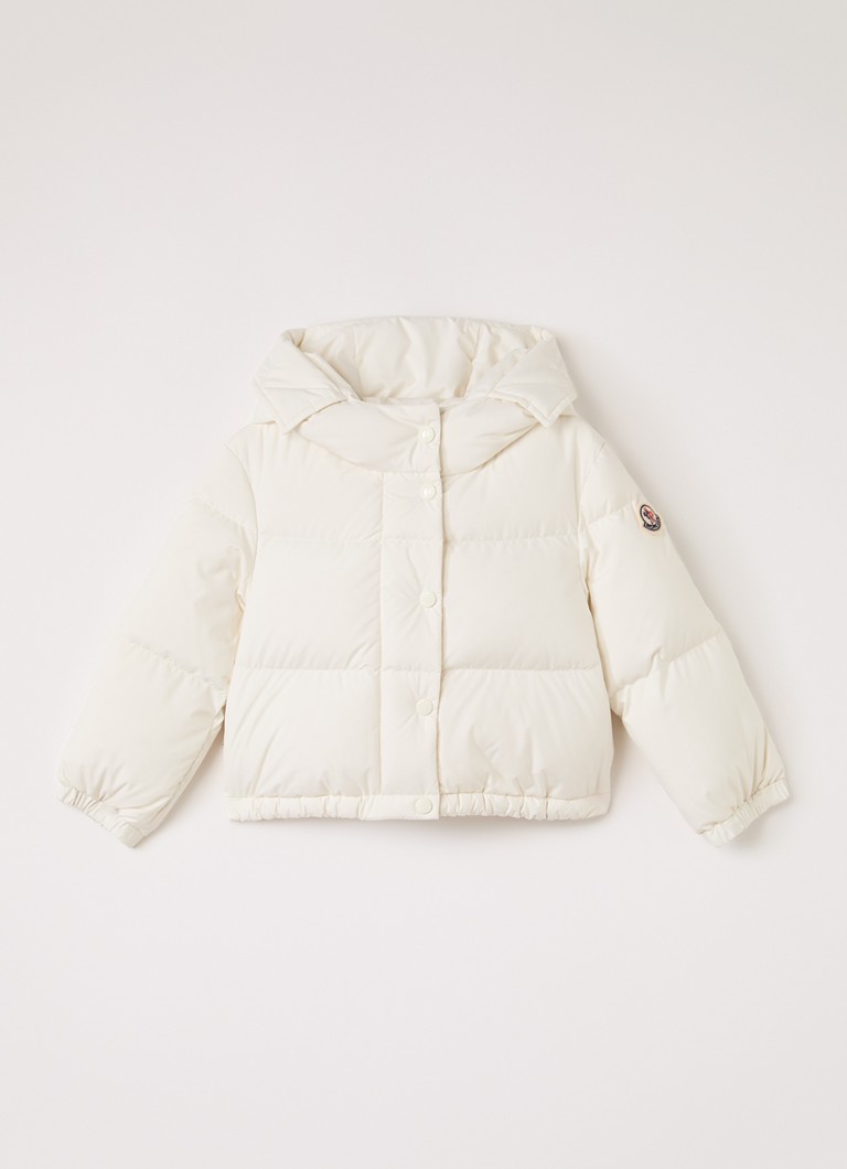 Moncler Meisjes Laurie puffer jack met donsvulling in de kleur Gebroken wit, maat: 12/18M