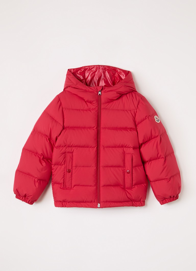 Moncler Jongens Taidu puffer jack met donsvulling in de kleur Rood, maat: 12/18M