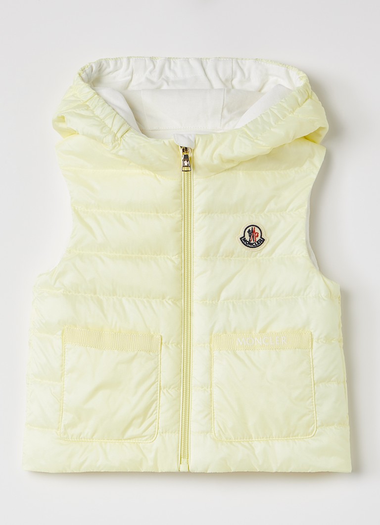 Moncler Meisjes Lia gewatteerde bodywarmer met donsvulling in de kleur Geel, maat: 2A=92