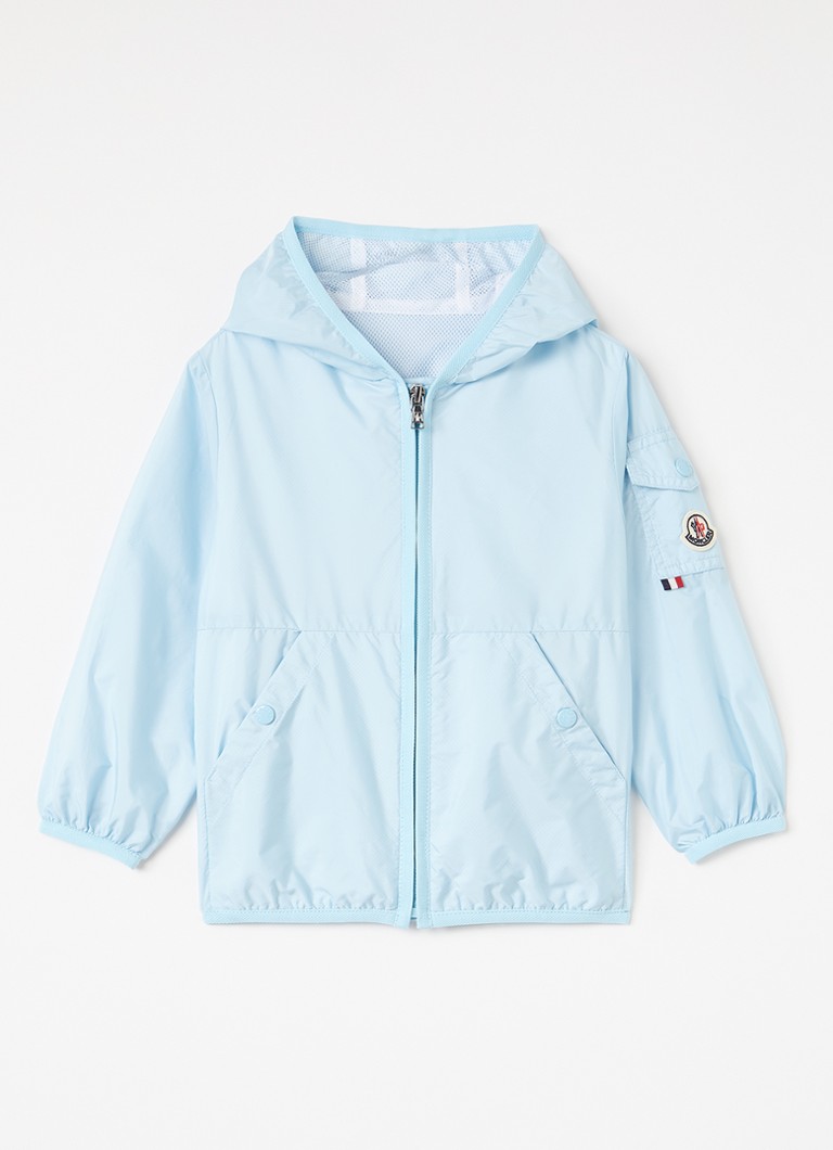 Moncler Jongens Songu windjack met logo in de kleur Lichtblauw, maat: 2A=92