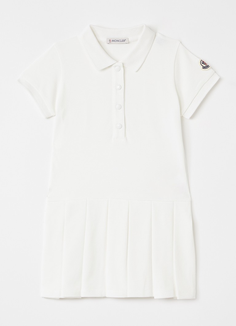 Moncler Meisjes Jurk met polokraag en logo in de kleur Wit, maat: 2A=92