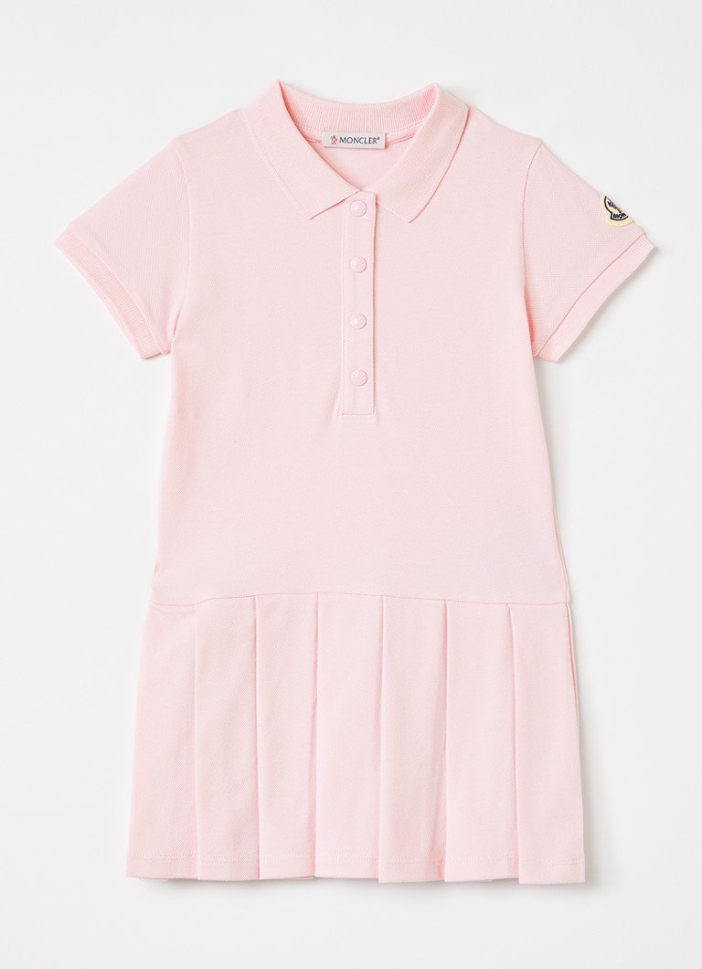 Moncler Meisjes Jurk met polokraag en logo in de kleur Roze, maat: 9/12M=74