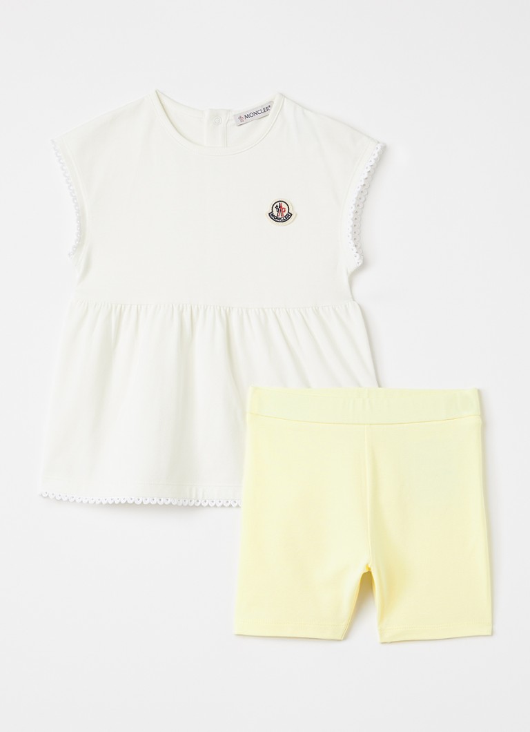 Moncler Jongens Set van polo met korte broek 2-delig in de kleur Geel, maat: 2A=92