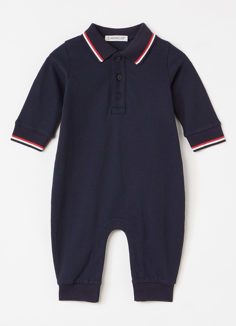 Moncler Jongens Babypak met kraag in de kleur Donkerblauw, maat: 80