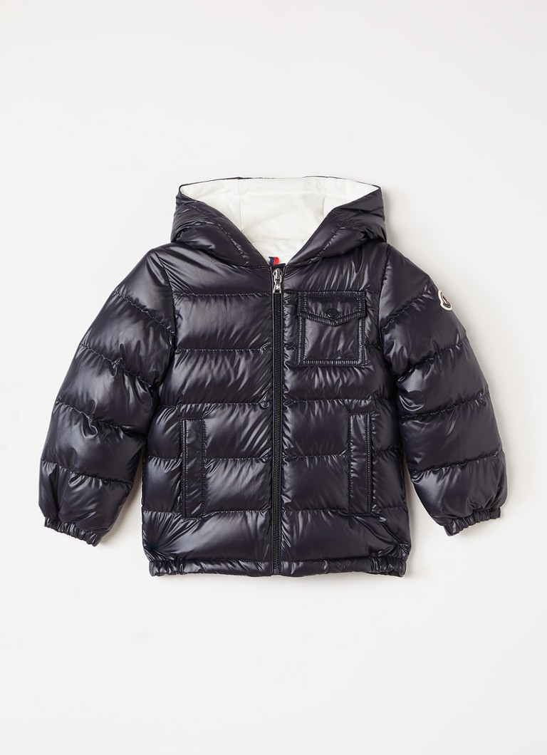 Moncler Jongens Mesles pufferjack met donsvulling in de kleur Donkerblauw, maat: 3A=98