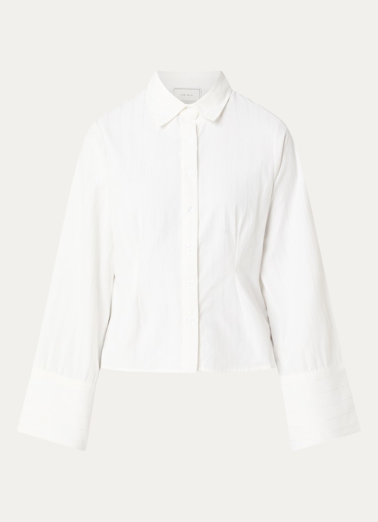 Neo Noir Dames Rosa blouse met streepprint in de kleur Wit, maat: 34