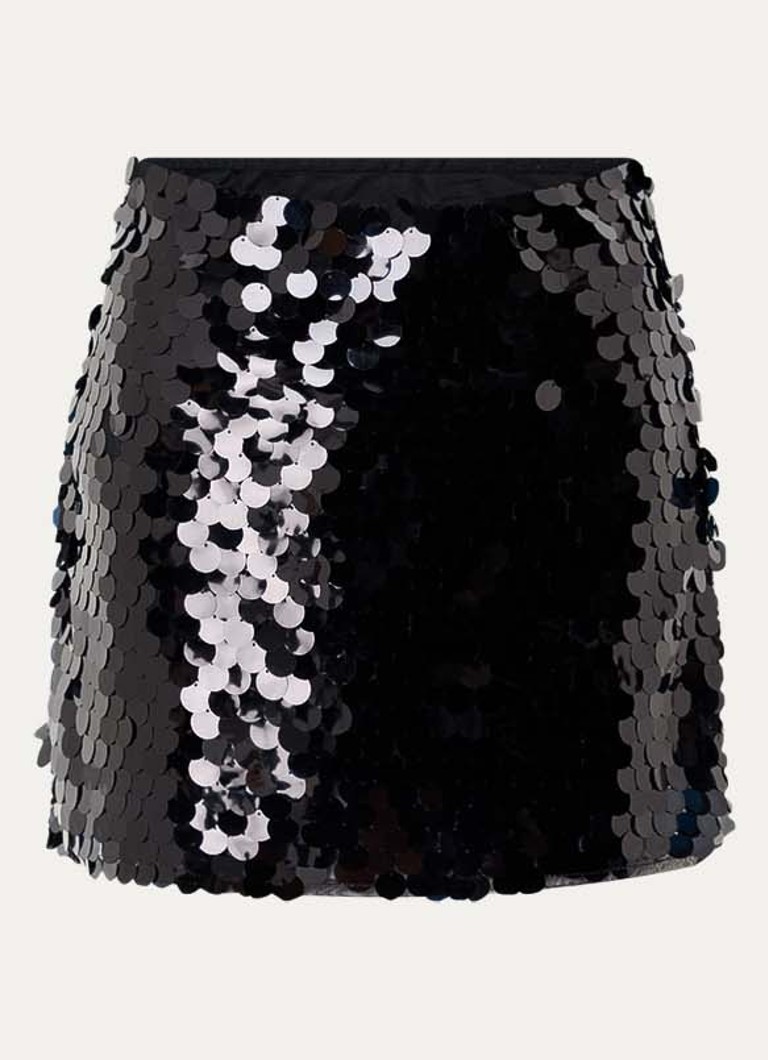 Neo Noir Dames Miva mini rok met pailletten in de kleur Zwart, maat: 40
