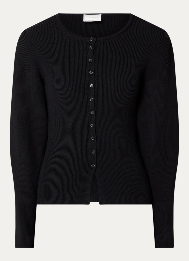 Neo Noir Dames Briano vest met ribstructuur in de kleur Zwart, maat: 36