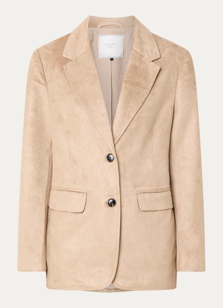Neo Noir Dames Namy blazer van imitatiesuède met klepzakken in de kleur Camel, maat: 36