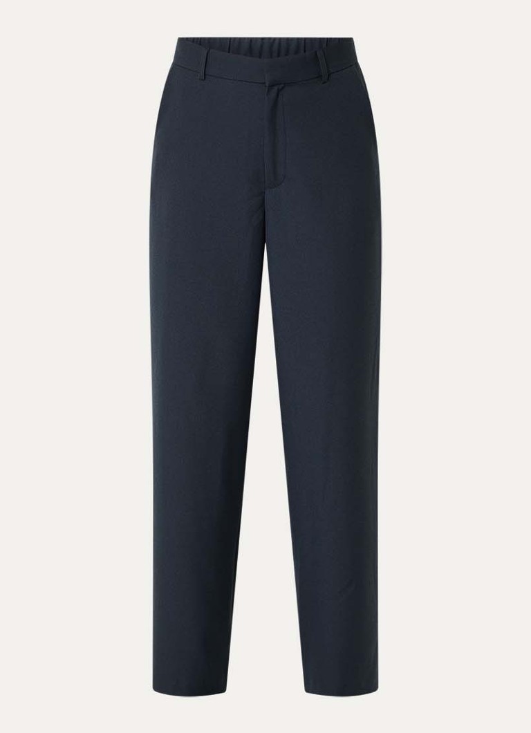 Neo Noir Dames Emmett high waist straight fit pantalon met steekzakken in de kleur Donkerblauw, maat: 42