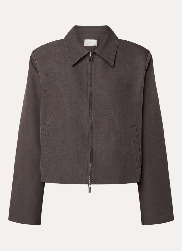Neo Noir Dames Vianney cropped jack met steekzakken in de kleur Antraciet, maat: 42