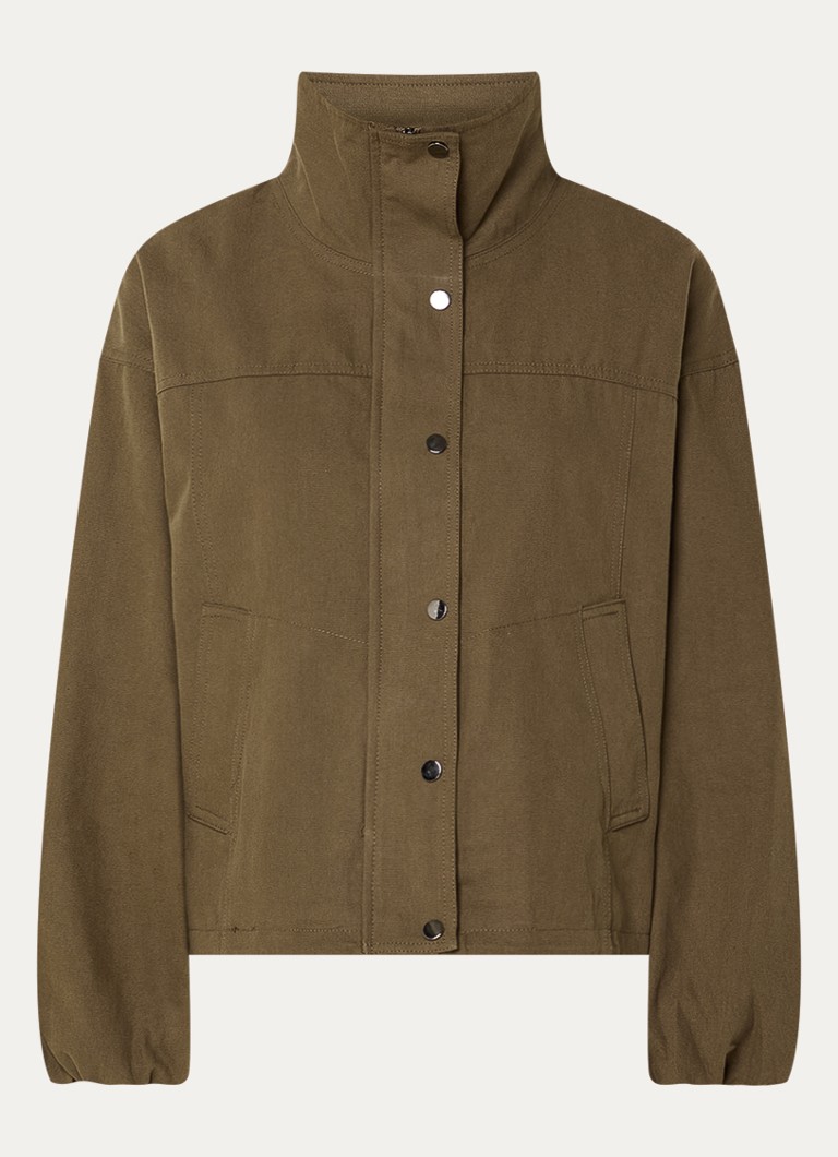 Neo Noir Dames Selio bomberjack van canvas met steekzakken in de kleur Bruin, maat: 40