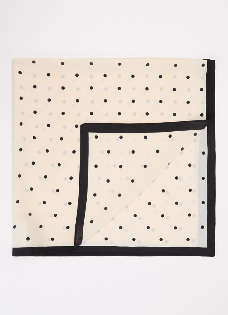 Neo Noir Dames Tamma sjaal met stippenprint 85 x 85 cm in de kleur Ivoor, maat: ONE SIZE