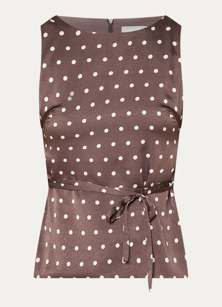 Neo Noir Dames Nassa top met print in de kleur Donkerbruin, maat: 38