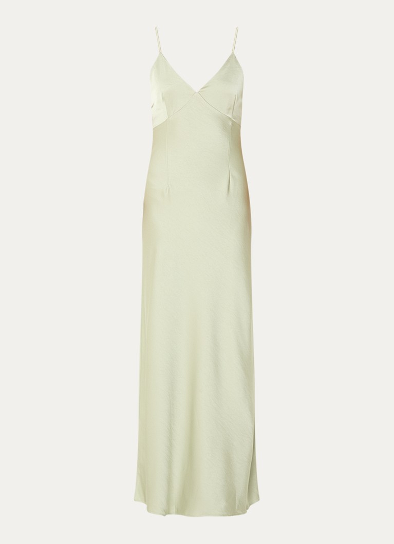 Neo Noir Dames Colly maxi jurk van satijn in de kleur Lindegroen, maat: 42