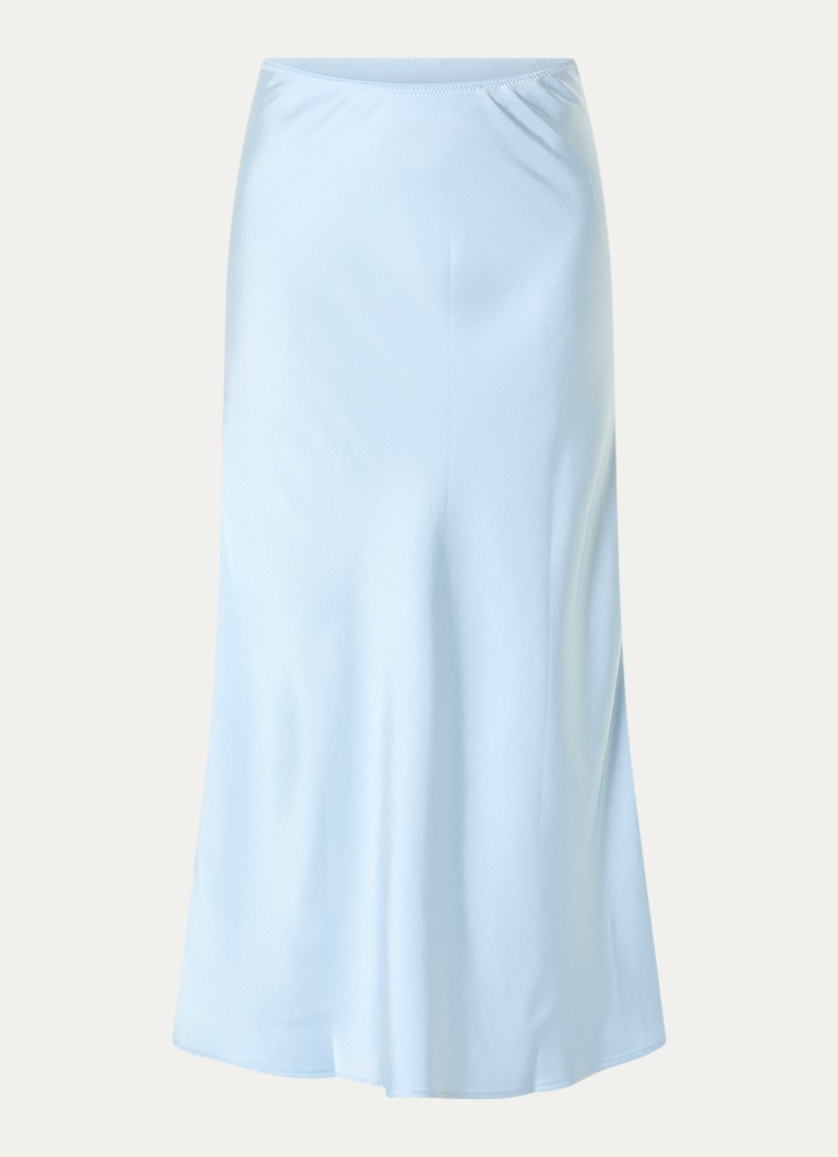 Neo Noir Dames Vicky maxi rok van satijn in de kleur Lichtblauw, maat: 36