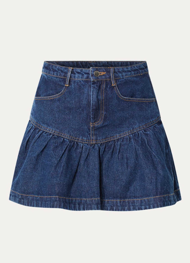 Neo Noir Dames Tripa mini spijkerrok met steekzakken in de kleur Blauw, maat: 42