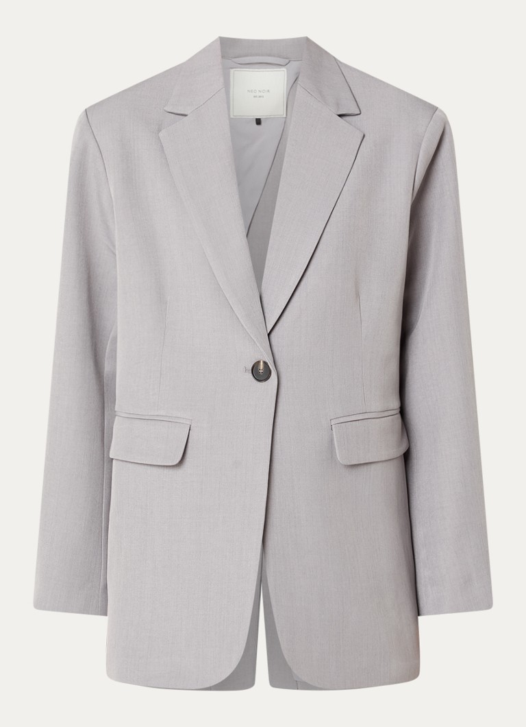 Neo Noir Dames Aarielle blazer met klepzakken en schoudervulling in de kleur Lichtgrijs, maat: 42