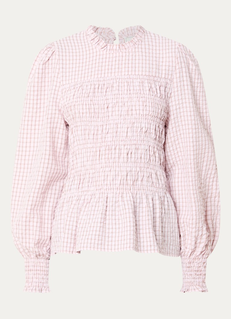 Neo Noir Dames Possa tuniek met ruitdessin in de kleur Lichtroze, maat: 42