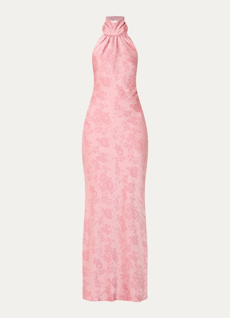 Neo Noir Dames Fiona maxi jurk met print in de kleur Lichtroze, maat: 42