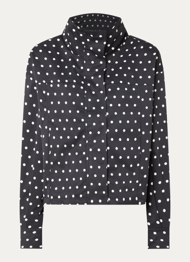 Neo Noir Dames Callisa bomberjack met opstaande kraag en stippenprint in de kleur Zwart, maat: 42