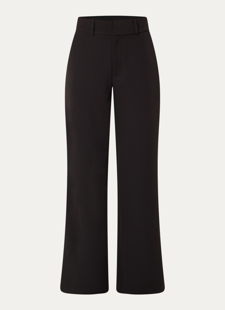 Neo Noir Dames Nathalie high waist straight fit pantalon met steekzakken in de kleur Zwart, maat: 38