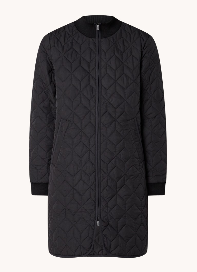 Ilse Jacobsen Dames Gewatteerde jas met quilt patroon in de kleur Zwart