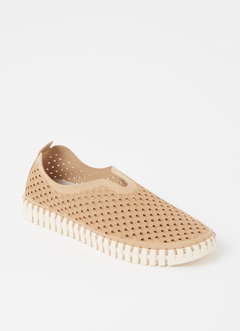 Ilse Jacobsen Dames Tulip slip-on met cut-out details in de kleur Camel
