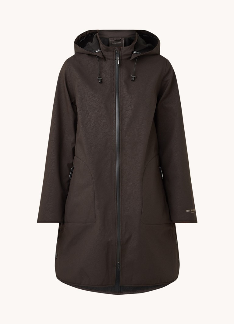 Ilse Jacobsen Dames Softshell regenjas met ritszakken in de kleur Zwart