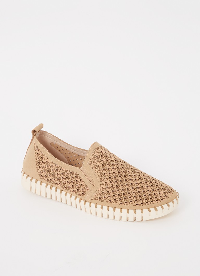 Ilse Jacobsen Heren Tulip slip-on met cut-out detail in de kleur Camel