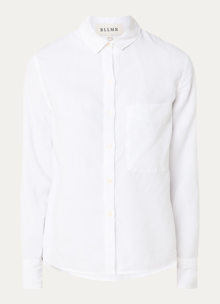 BLLMR Dames Bodi blouse met borstzak in de kleur Wit