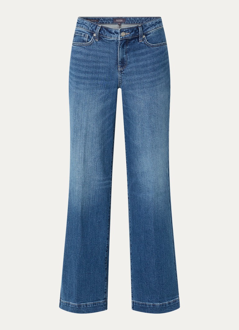 NYDJ Dames Teresa high waist wide leg jeans met steekzakken in de kleur Blauw