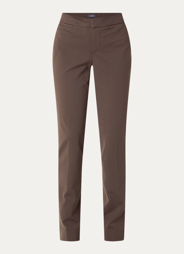 NYDJ Dames High waist slim fit pantalon in de kleur Bruin